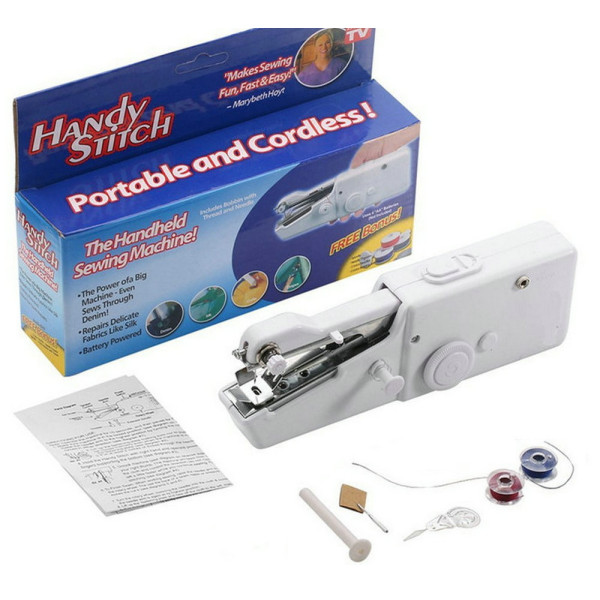 Портативная ручная мини швейная машинка FHSM Handy Stitch, аккумуляторная машинка для быстрого ремонта и шитья одежды