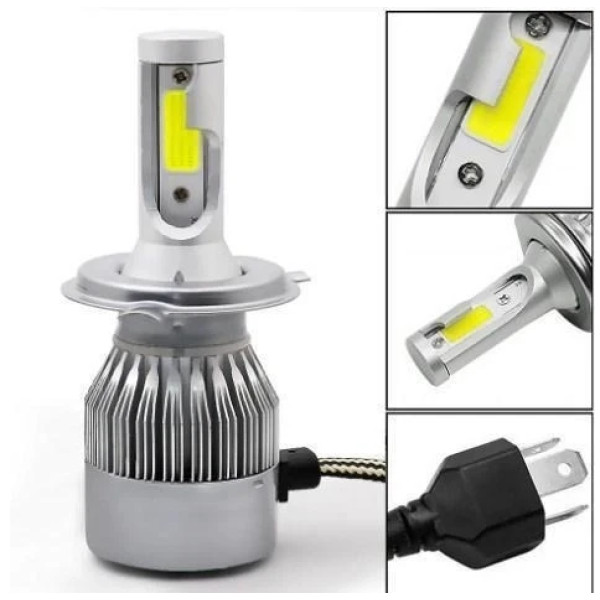 Комплект LED-лампы H4 LED Headlight H4 6500K 5500Lm с охлаждением на чипах CSP набор