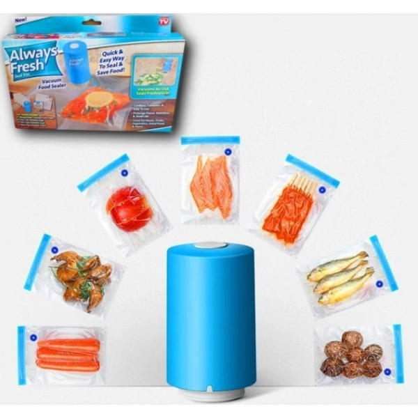 Вакуумные пакеты - упаковщик для еды Vacuum Sealer Always Fresh с 6-ю вакуумными пакетами