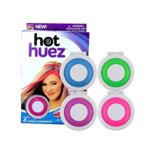 Мелки для окрашивания волос Hot Huez 4 цвета, набор цветных мелков для временного окрашивания волос