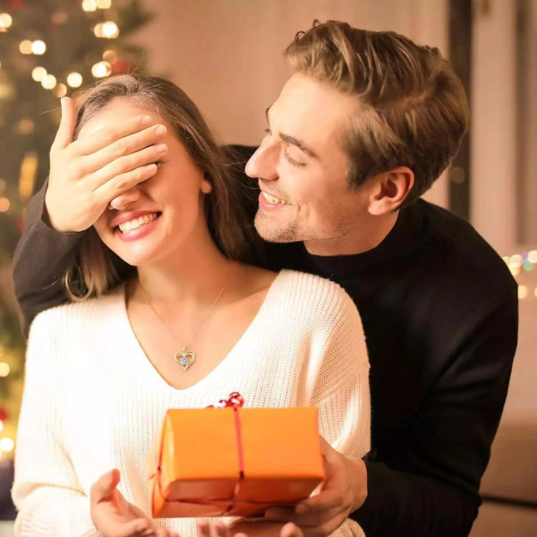 Женское ожерелье с кулоном в форме сердца Heart Love, циркониевый камень розового цвета, золотое