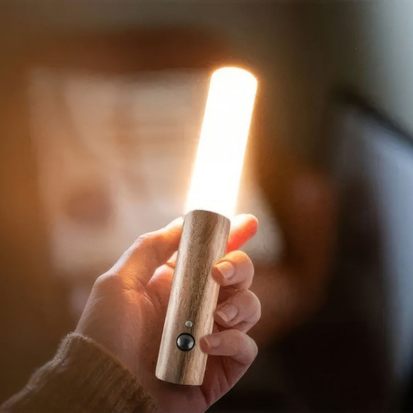 Фонарь ночник аккумуляторный W-52 коричневый, настенный LED светильник с датчиком движения и USB зарядкой