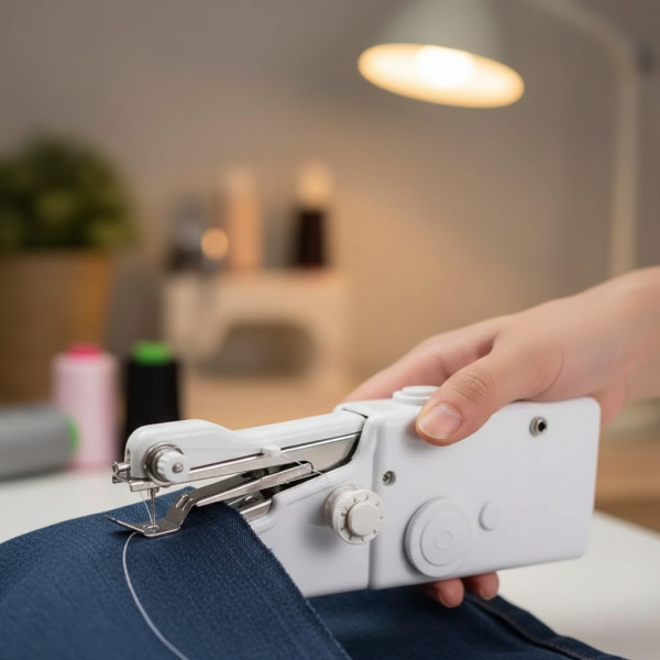 Портативная ручная мини швейная машинка FHSM Handy Stitch, аккумуляторная машинка для быстрого ремонта и шитья одежды