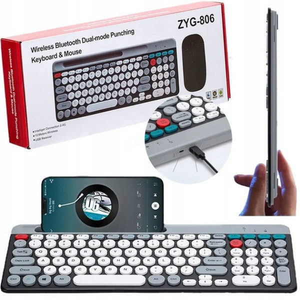 Клавиатура с мышкой ZYG 806 Wireless 2.4Ghz Bluetooth 2в1 Беспроводная аккумуляторная