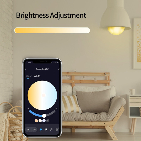 Умная лампочка Tuya LED по WiFi удаленно + Bluetooth (9W, 16 млн цветов)