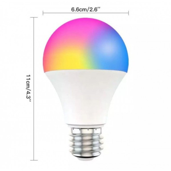 Умная лампочка Tuya LED по WiFi удаленно + Bluetooth (9W, 16 млн цветов)