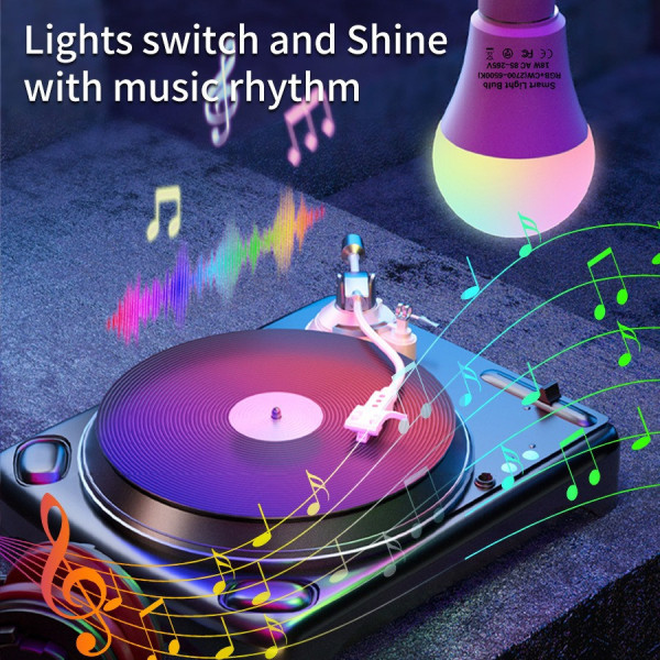 Умная лампочка Tuya LED по WiFi удаленно + Bluetooth (9W, 16 млн цветов)