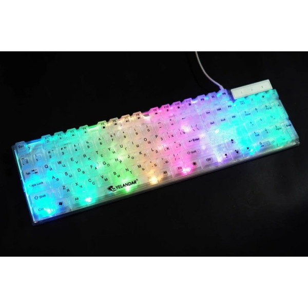 Клавиатура с LED подсветкой Yelandar AN-T20 8923 Проводная  клавиатура с USB подключением