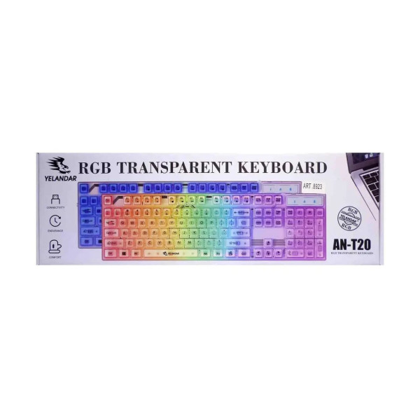 Клавиатура с LED подсветкой Yelandar AN-T20 8923 Проводная  клавиатура с USB подключением