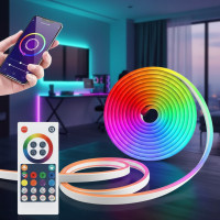 Силиконовая RGB LED лента 2 м, декоративная, 12V, с Wi-Fi синхронизацией музыки