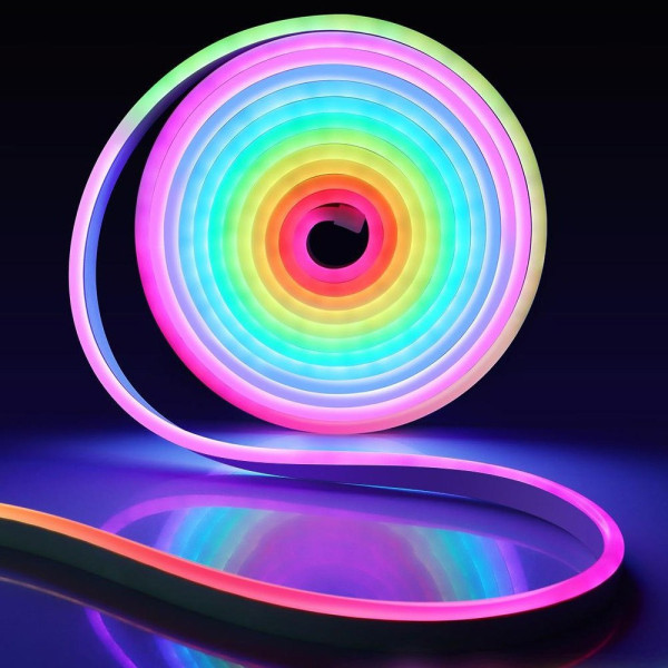 Силиконовая RGB LED лента 2 м, декоративная, 12V, с Wi-Fi синхронизацией музыки