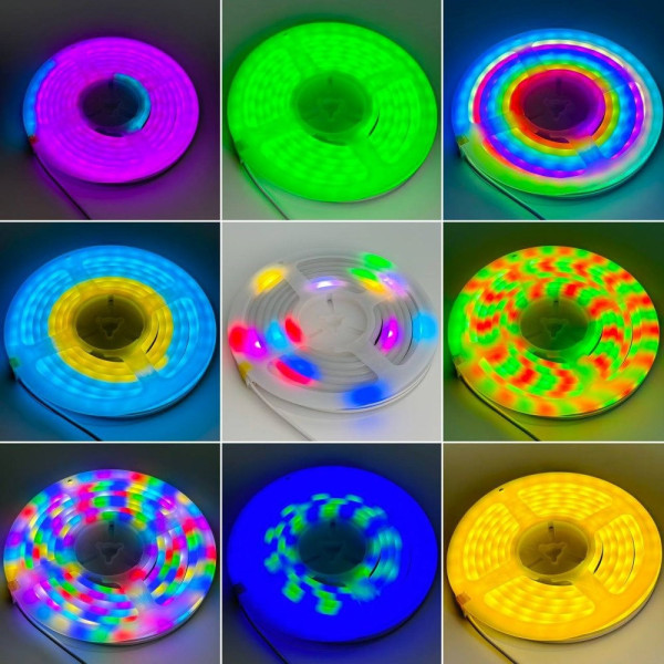 Силиконовая RGB LED лента 2 м, декоративная, 12V, с Wi-Fi синхронизацией музыки