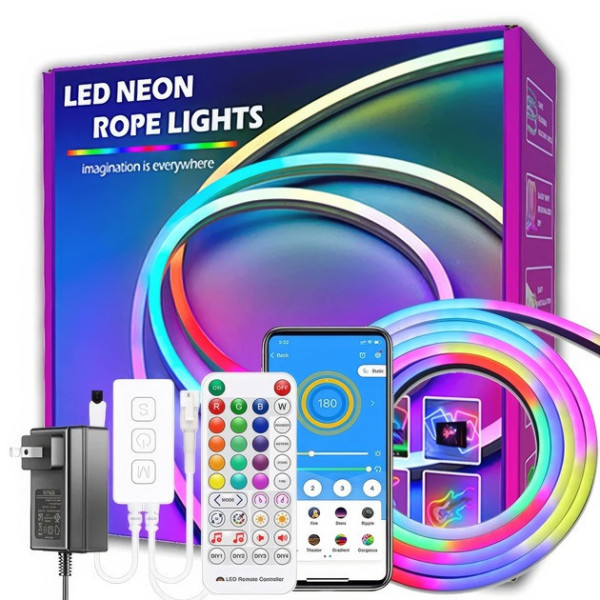 Умная неоновая LED лента 10 м RGB, гибкая, с питанием от USB