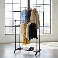 Телескопическая стойка-вешалка для одежды и обуви Double Pole Clothes Horse