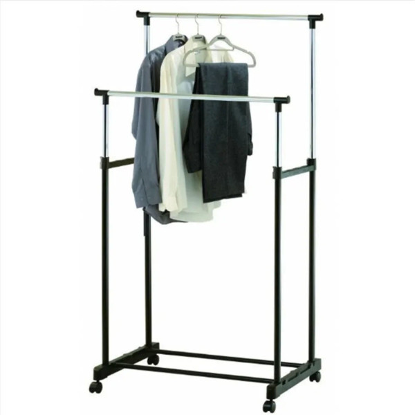 Телескопическая стойка-вешалка для одежды и обуви Double Pole Clothes Horse