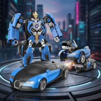 Робот-трансформер на радиоуправлении Bugatti Robot Car Size 1:18 Синяя