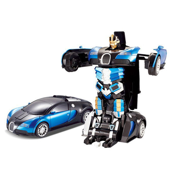 Робот-трансформер на радиоуправлении Bugatti Robot Car Size 1:18 Синяя