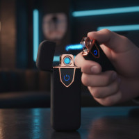 Спиральная сенсорная электрическая USB зажигалка UKC 711 Black