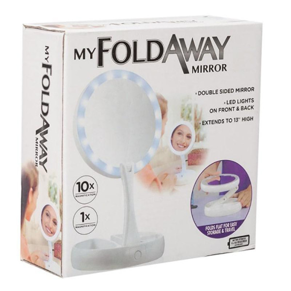 Настольное косметическое зеркало с подсветкой Fold Away Mirror