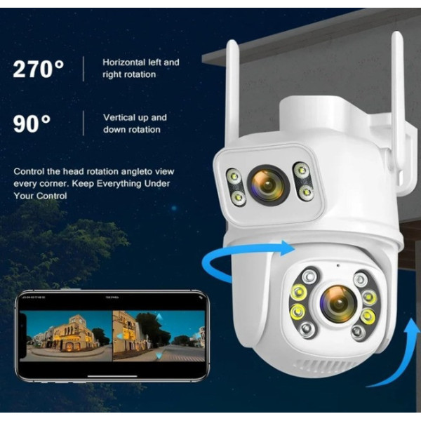 Уличная видеокамера 12Мп с WIFI, SD 39 4G Поворотная и датчиком движения