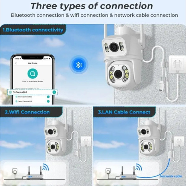 Уличная видеокамера 12Мп с WIFI, SD 39 4G Поворотная и датчиком движения