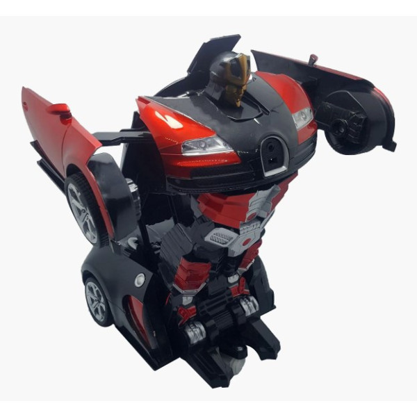 Машинка Трансформер Bugatti Robot Car Size 18 Красная