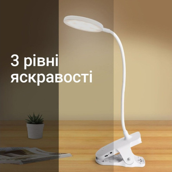 Настольная лампа Weidasi WD-6651 на прищепке с USB LED подсветкой и аккумулятором 1200mAh
