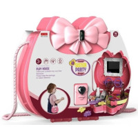 Детский косметический набор Kids Pretend Toy Bag с сумкой для макияжа и зеркалом, Розовый