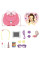 Детский косметический набор Kids Pretend Toy Bag с сумкой для макияжа и зеркалом, Розовый