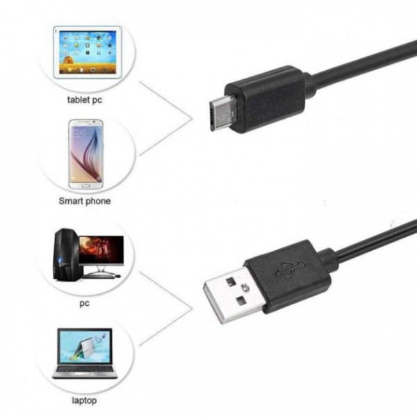 Эндоскоп usb с кабелем на 2 метра 7 мм