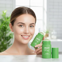 Маска стик для лица от черных точек и акне Green Mask Stick Зеленого цвета