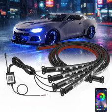 Светодиодная подсветка дна автомобиля Bluetooth RGB 12V, 2 ленты по 90 и 120 см