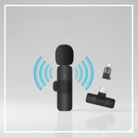 Беспроводной петличный микрофон K9 Wireless Lavalier Microphone переходниками с адаптером Lightning TypeC