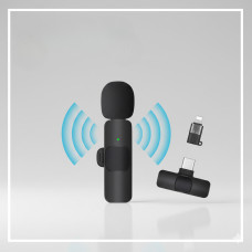 Беспроводной петличный микрофон K9 Wireless Lavalier Microphone переходниками с адаптером Lightning TypeC