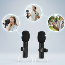 Комплект петличных микрофоном K11  Wireless Lavalier Microphone с переходником Lightning Черный