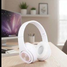 Беспроводные наушники B39 с подсветкой RGB с микрофоном Bluetooth гарнитура Black/White