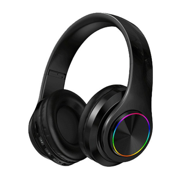 Беспроводные наушники B39 с подсветкой RGB с микрофоном Bluetooth гарнитура Black/White