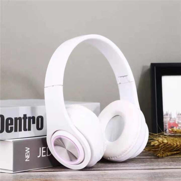 Беспроводные наушники B39 с подсветкой RGB с микрофоном Bluetooth гарнитура Black/White