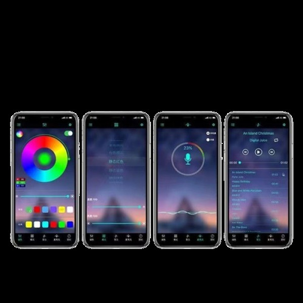 Светодиодная подсветка салона авто RGB подсветка ног в авто 4шт, USB Bluetooth приложение APP