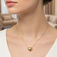 Подвеска с кулоном в форме сердца / Женская цепочка ожерелье Золото/Серебро