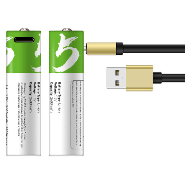 Комплект батарейки AAA 2 шт с разъемом USB Type-C от Smartoools на 1.5V/750mWh