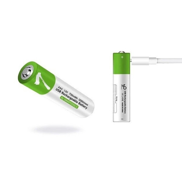 Комплект батарейки AAA 2 шт с разъемом USB Type-C от Smartoools на 1.5V/750mWh
