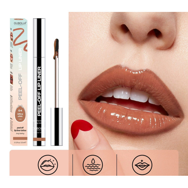 Помада подводка для губ, Матовый пилинг-гель для губ Peel-Off Lip Liner 00/02 Red Brown оттенок