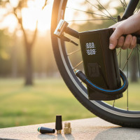 Портативный Аккумуляторный компрессор для шин LED дисплей с функцией Power Bank и фонариком 6000 mAh