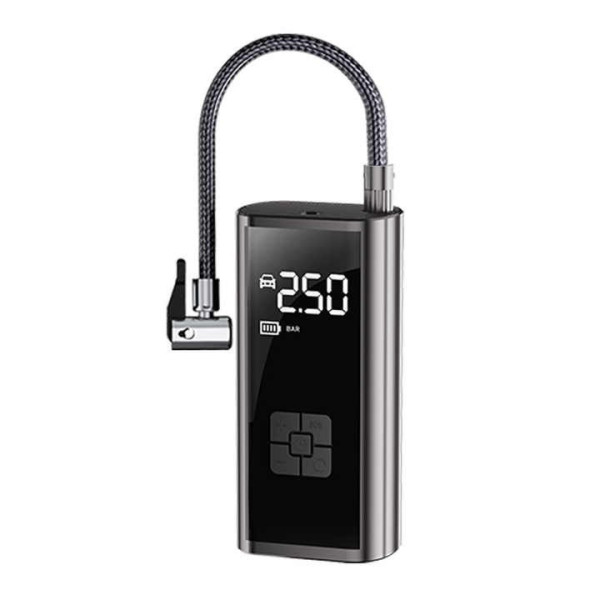 Портативный Аккумуляторный компрессор для шин LED дисплей с функцией Power Bank и фонариком 6000 mAh