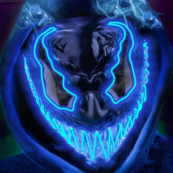 Маска Веном с подсветкой Aurora Venom неон Синяя
