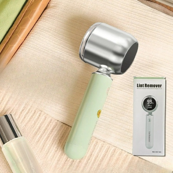 Машинка аккумуляторная для удаления катышек с индикатором заряда Lint Remover Зеленая/ Белая