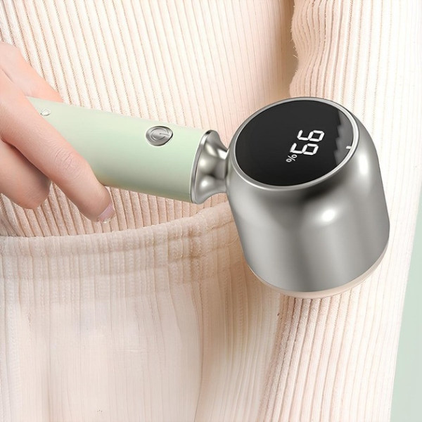 Машинка аккумуляторная для удаления катышек с индикатором заряда Lint Remover Зеленая/ Белая