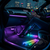 Светодиодные ленты подсветка RGB 16 млн цветов для салона автомобиля с управлением через приложение APP