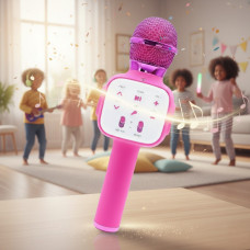 Беспроводной микрофон караоке bluetooth Q8 для детей 4 цвета